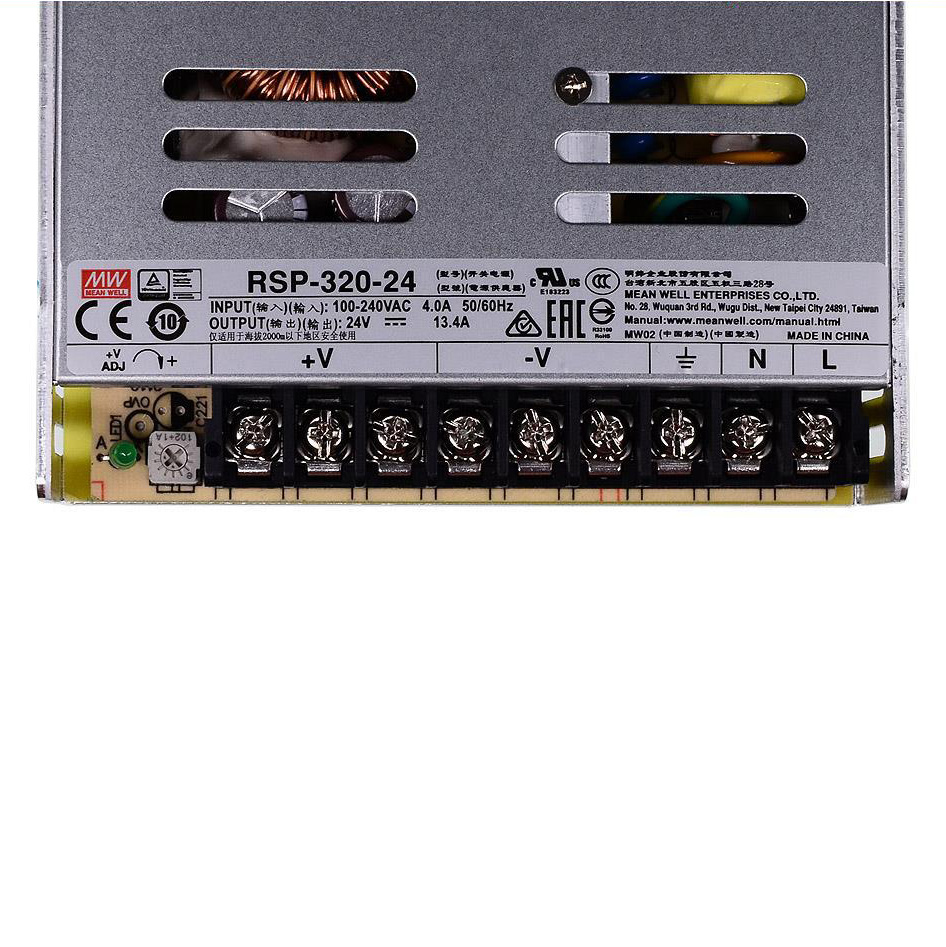 Mean Well RSP-320-24 DC24V 320Watt 13A UL Certification AC110-220 Volt Switching Power Supply For LED Strip Lights Lighting Mean Well RSP-320-24 DC24V 320Watt 13A UL Certification AC110-220 Volt Switching Power Supply For LED Strip Lights Lighting